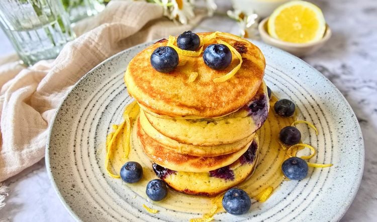 Fluffiest Sourdough Lemon Ricotta Pancakes