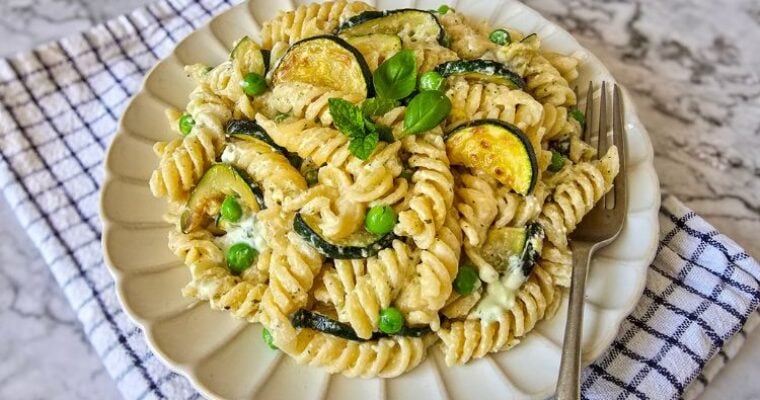 Creamy Zucchini Feta Pasta (Whipped Feta Sauce)